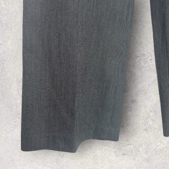 Vintage Express Black white mini  Plaid Wide Leg Editor Pants  12 Y2K Goth Chic - Picture 6 of 8